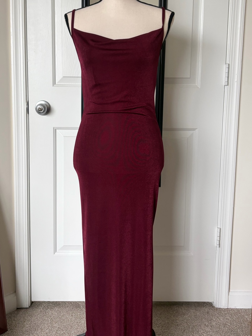 Forever 21 Wine Burgundy Cowl Neck Maxi Dress
